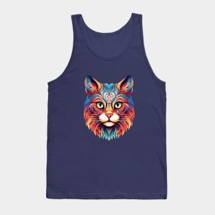 Cat  Mandala Animal Ilustration Tank Top